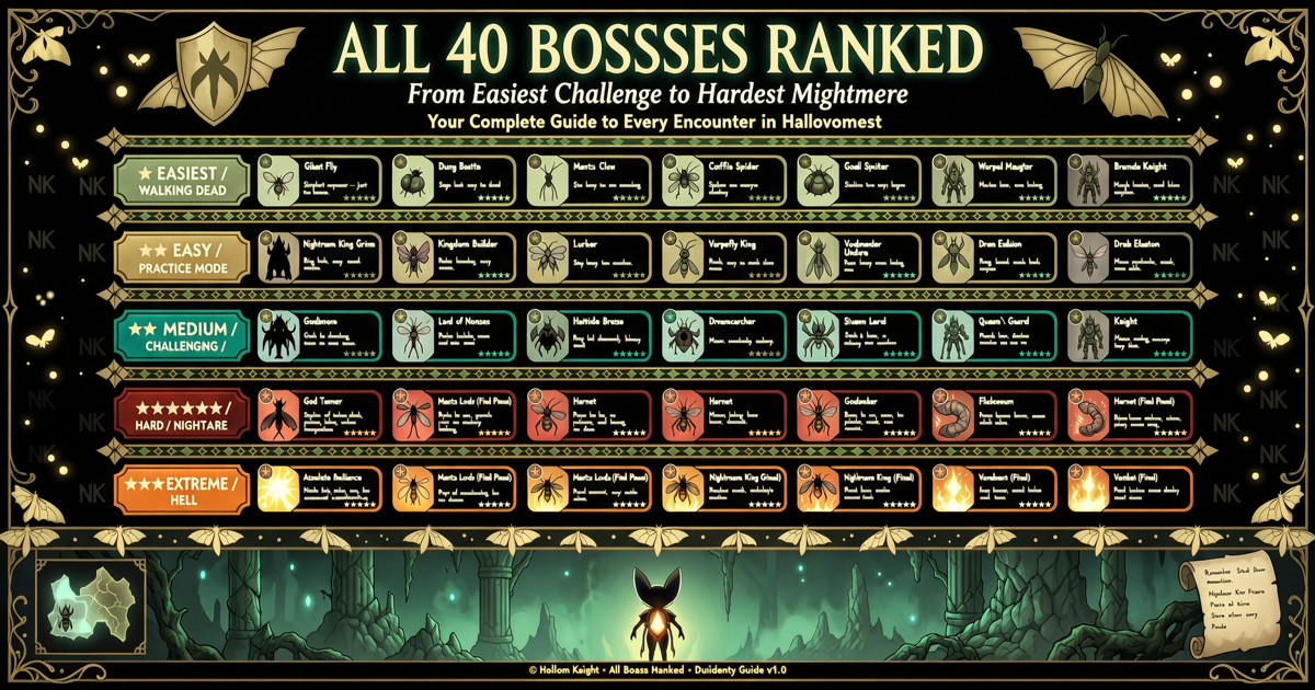 Hollow Knight: All 40 Bosses Ranked from Easiest to Hardest (Tier List)