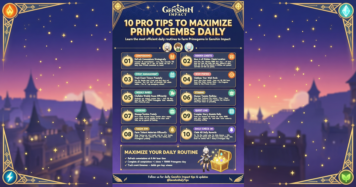 Genshin Impact: 10 Pro Tips to Maximize Primogems Daily
